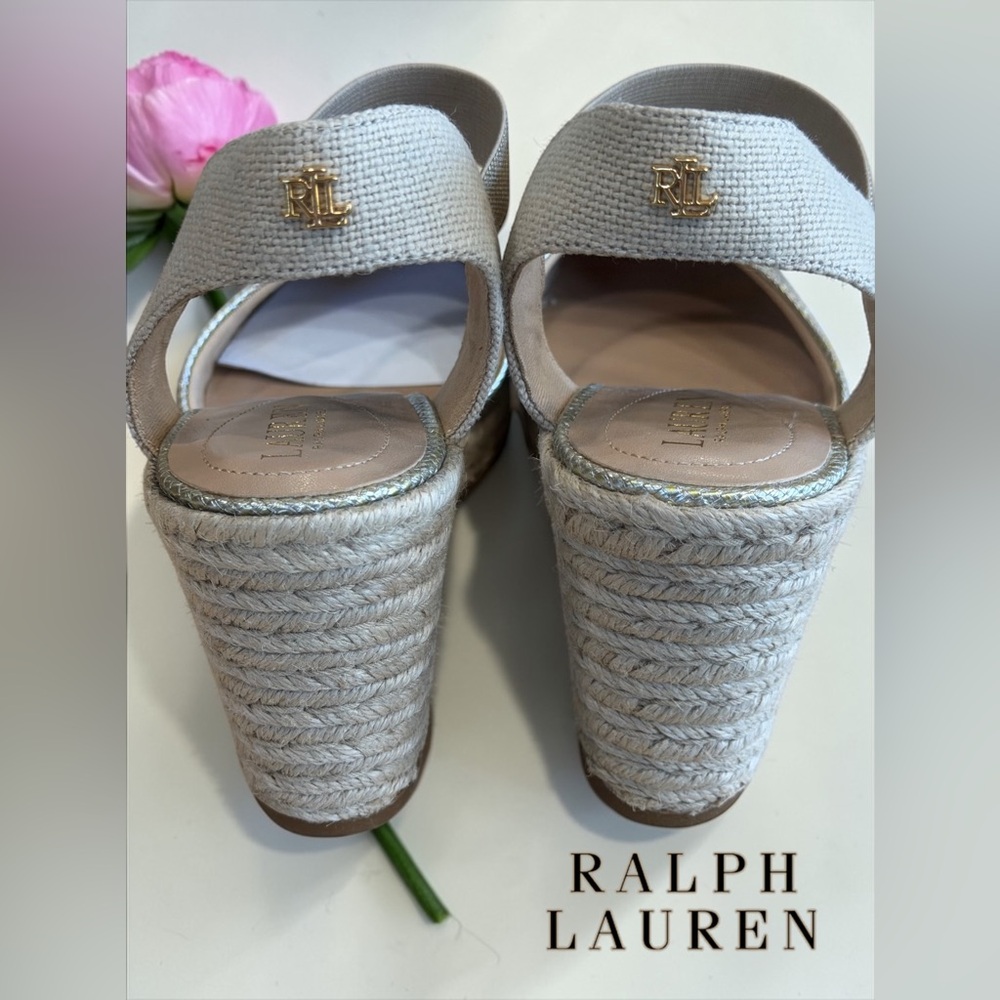 Lauren Ralph Lauren size 9.5 Pearl Espadrille Wedge Pumps BRAND NEW IN BOX! - Picture 7 of 12